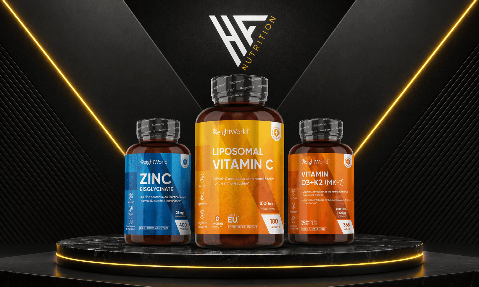Pack Zinc + Vitamin C + Vitamin D3 + Vitamin K2