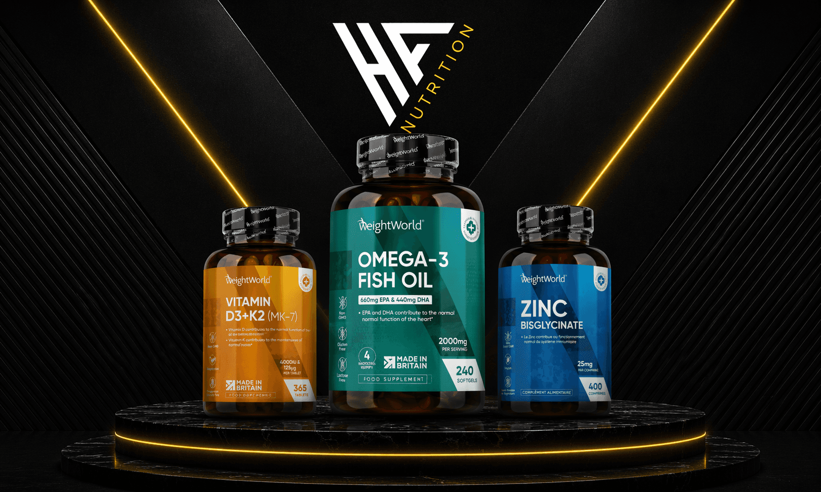 Pack Liposomal Vitamin C +  Omega 3 Fish Oil + Magnesium Bisglycinate