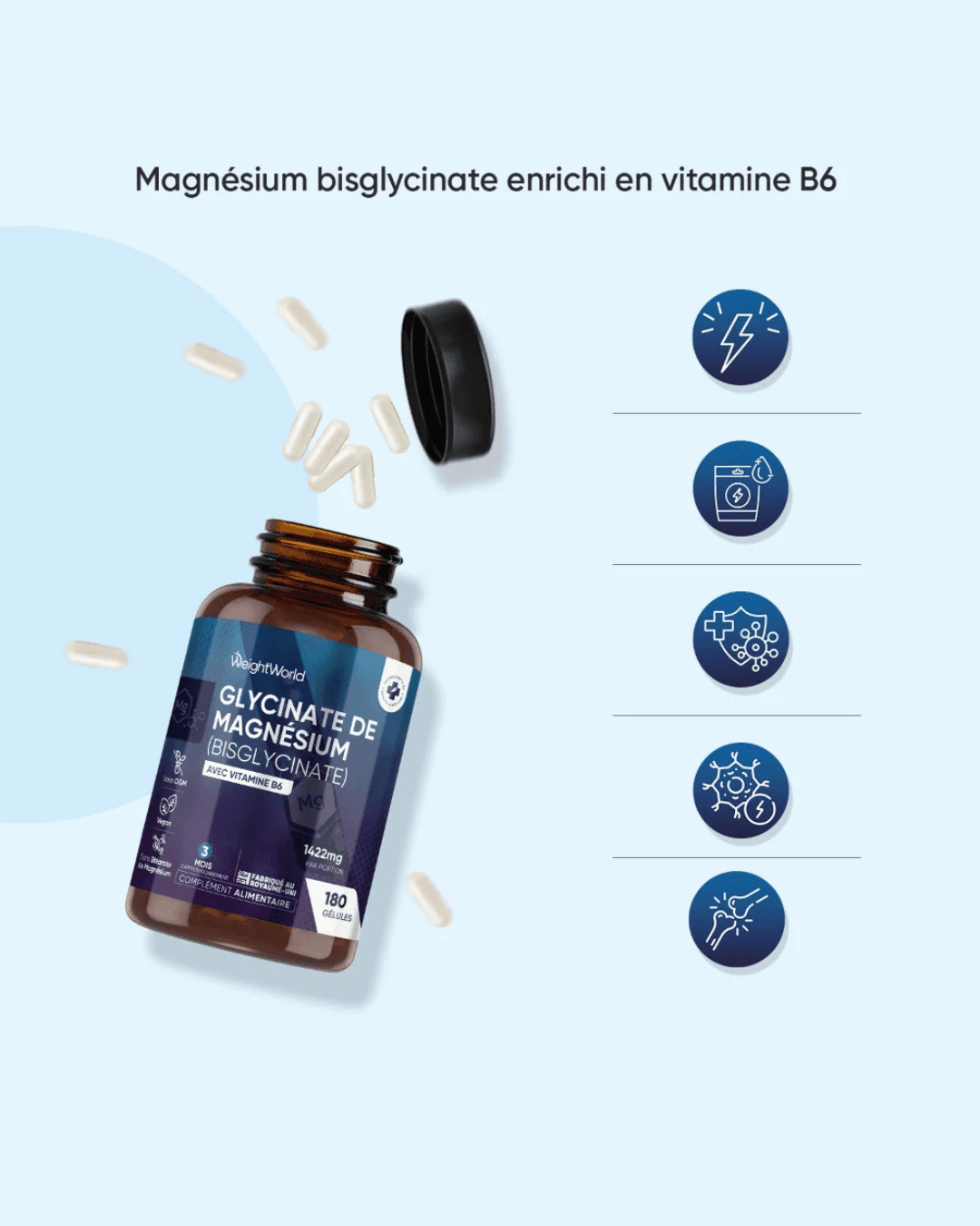 Magnesium Bisglycinate – High Absorption Supplement | WeightWorld thumbnail 3