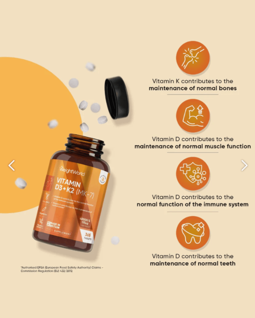 Vitamin D3 K2 MK-7 Supplement – Bones & Heart Health thumbnail 3