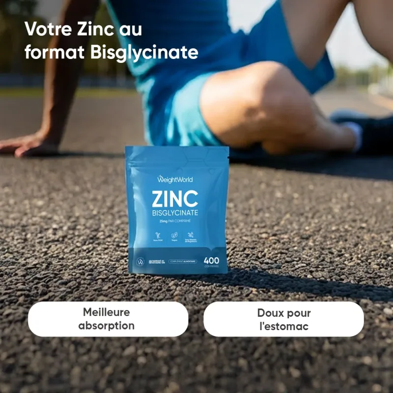 Zinc Bisglycinate 25 mg – 400 comprimés | WeightWorld — image 2