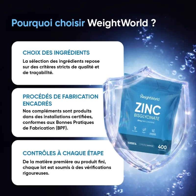 Zinc Bisglycinate 25 mg – 400 comprimés | WeightWorld — image 5
