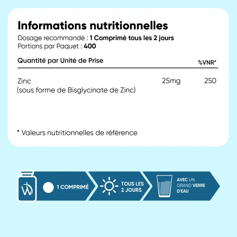 Zinc Bisglycinate 25 mg – 400 comprimés | WeightWorld — image 6