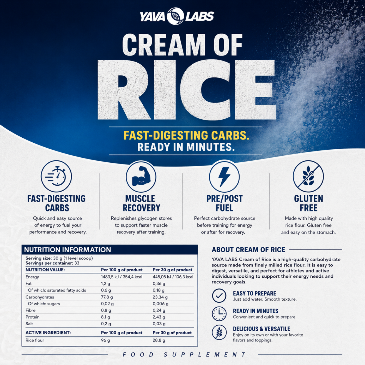 Banana Flavour Cream Of Rice Yava Labs — image 3