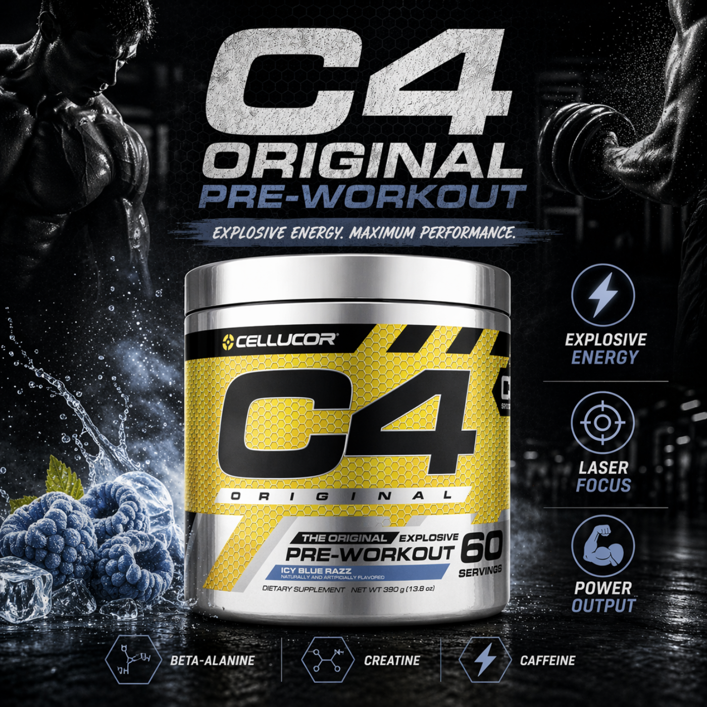Icy Blue Razz C4 Gold Cellucor — image 2