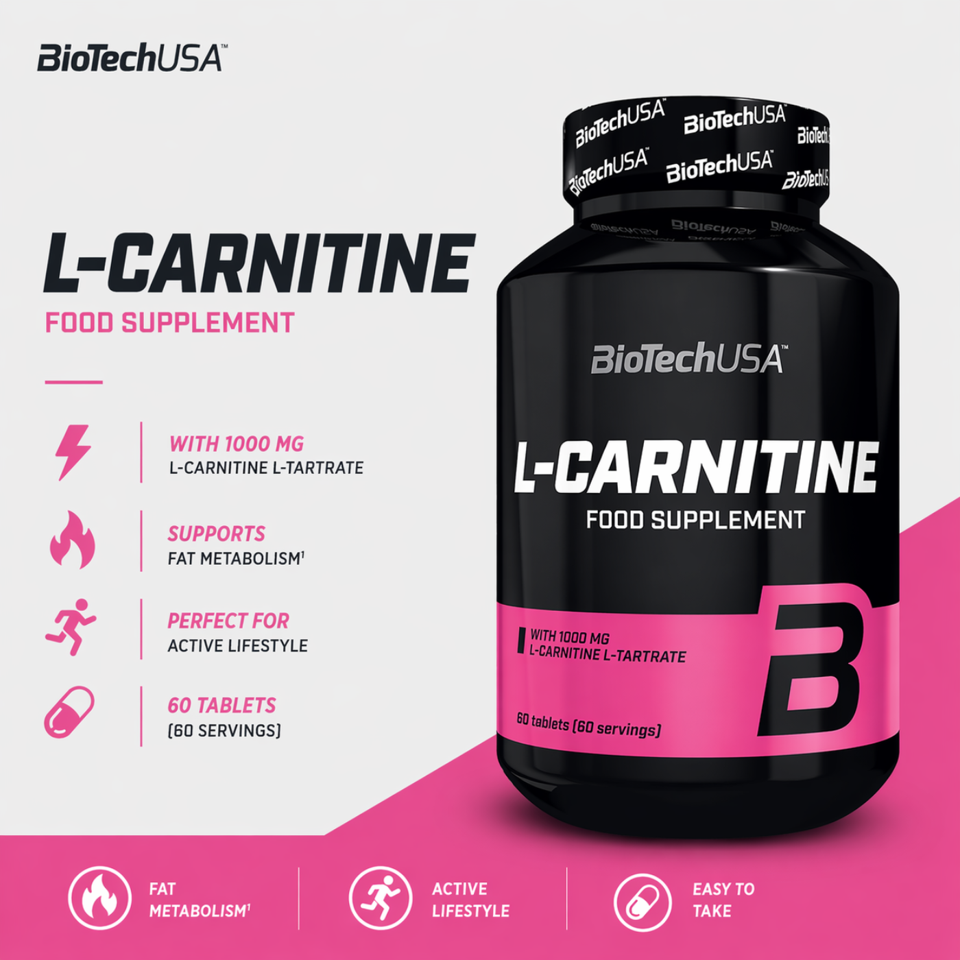 L-carnitine 1kg Biotechusa — image 2