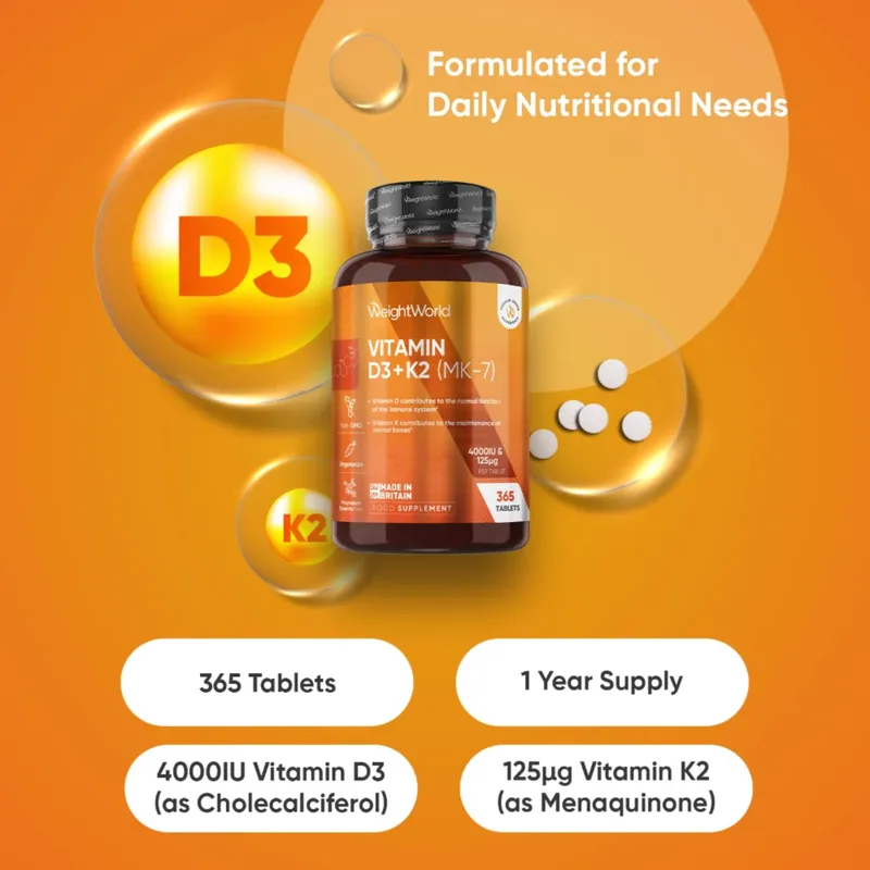 Vitamin D3 K2 MK-7 Supplement – Bones & Heart Health — image 2