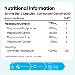 Magnésium complexe 4 en 1 — sachet de 120 gélules | WeightWorld thumbnail 3