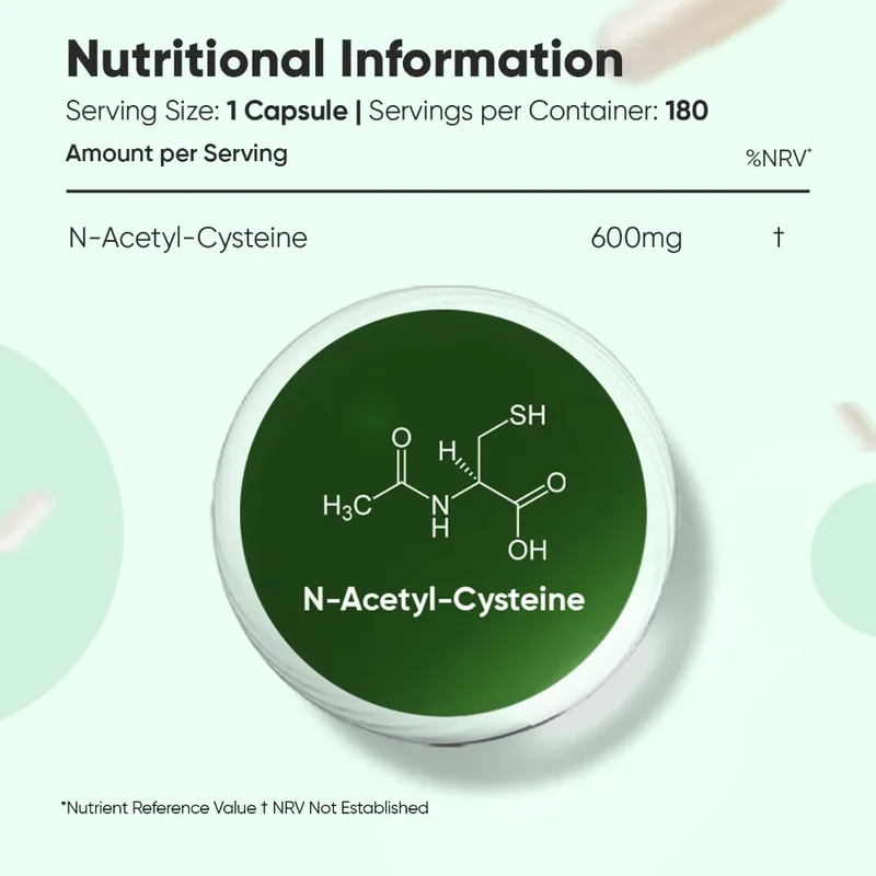 NAC N-acétyl-cystéine 600 mg — 180 gélules | WeightWorld — image 3