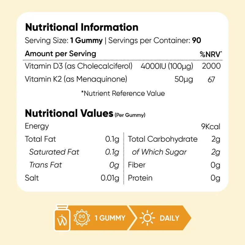 Vitamine D3 + K2 MK-7 — 90 gummies | WeightWorld — image 3