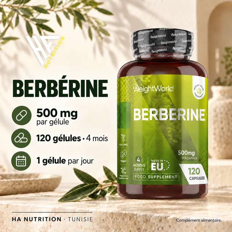 Berbérine 500 mg — 120 gélules | WeightWorld — image 2