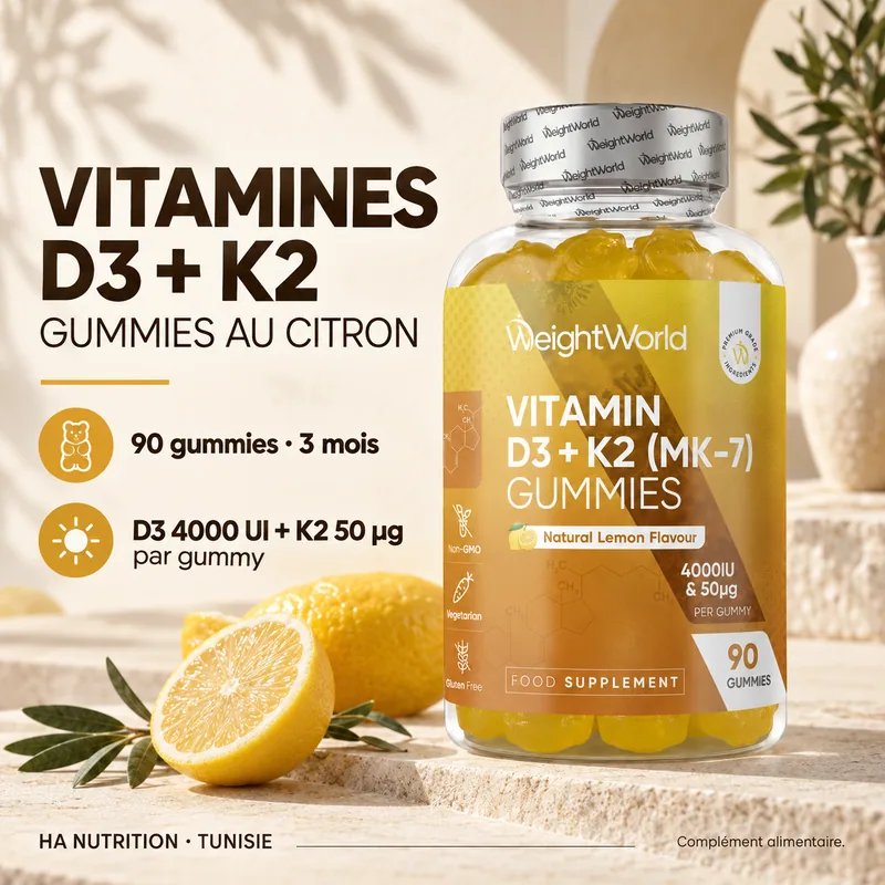 Vitamine D3 + K2 MK-7 — 90 gummies | WeightWorld — image 2