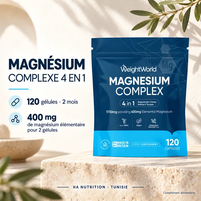 Magnésium complexe 4 en 1 — sachet de 120 gélules | WeightWorld — image 2