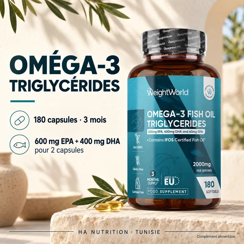 Oméga-3 triglycérides — 180 capsules molles | WeightWorld — image 2