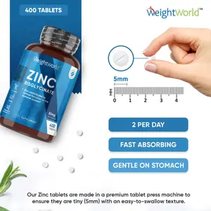 Zinc Bisglycinate 50mg – High Absorption Zinc Supplement | WeightWorld thumbnail 2