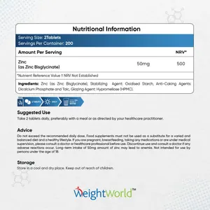Zinc Bisglycinate 50mg – High Absorption Zinc Supplement | WeightWorld thumbnail 6